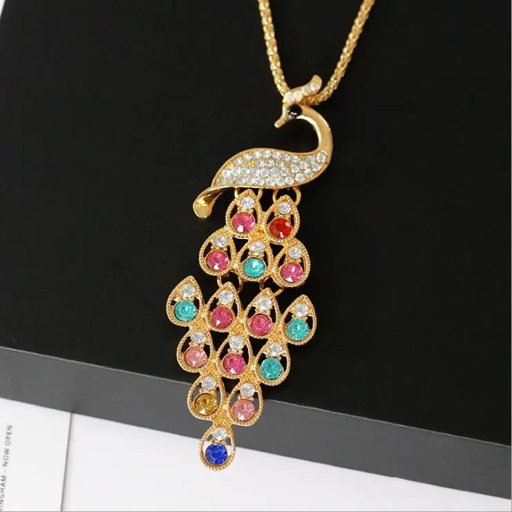 Clearance Sale Multicolor Crystal Peacock Long Statement Necklaces Brincos Sweater Necklace Mujeres Bijoux Jewelry Gift N5051
Clearance Sale Multicolor Crystal Peacock Long Statement Necklaces Brincos Sweater Necklace Mujeres Bijoux Jewelry Gift N5051