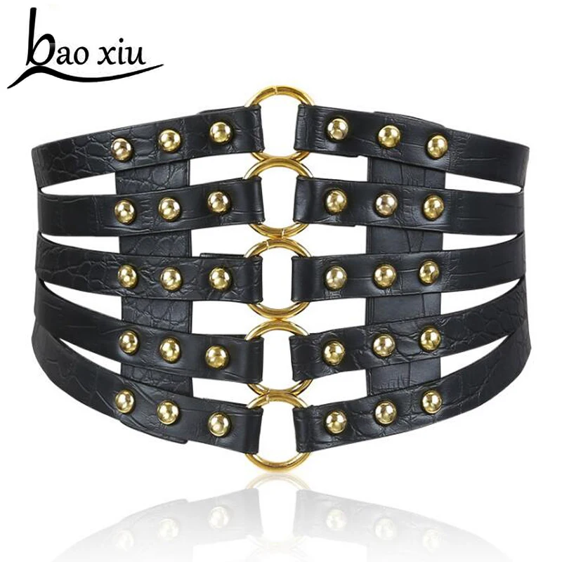 2019 New Women Vintage Elastic Leather Waist Belt Casual Wide Bondage Dress Belt Female Travel Rivet Straps Belt Accessories
2019 New Women Vintage Elastic Leather Waist Belt Casual Wide Bondage Dress Belt Female Travel Rivet Straps Belt Accessories