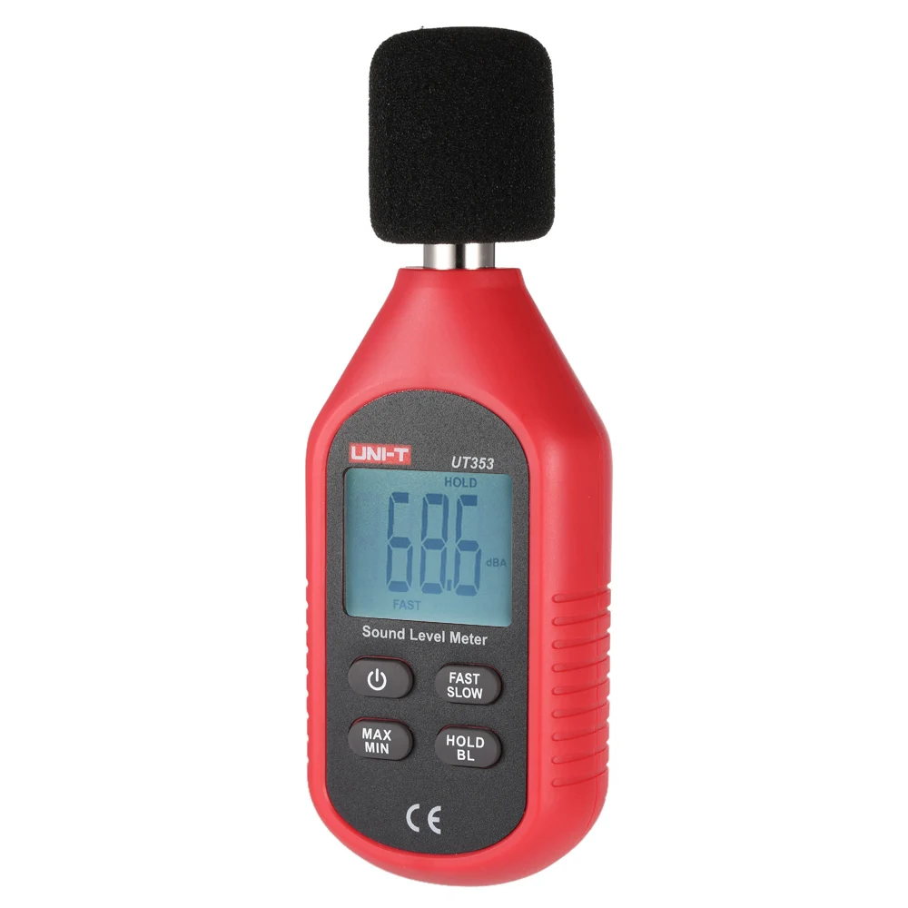 UT353 Mini Sound Level Meter 30~130dB Noise Measuring Instrument db Meter Digital Voice Tester Decibel Monitor
UT353 Mini Sound Level Meter 30~130dB Noise Measuring Instrument db Meter Digital Voice Tester Decibel Monitor