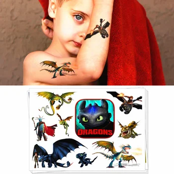 Children Temporary Tattoo Sticker Cartoon Tatoo Body Art Novelty Gag Toys for Dragon Knights Fans Waterproof 2-3 Days
Children Temporary Tattoo Sticker Cartoon Tatoo Body Art Novelty Gag Toys for Dragon Knights Fans Waterproof 2-3 Days