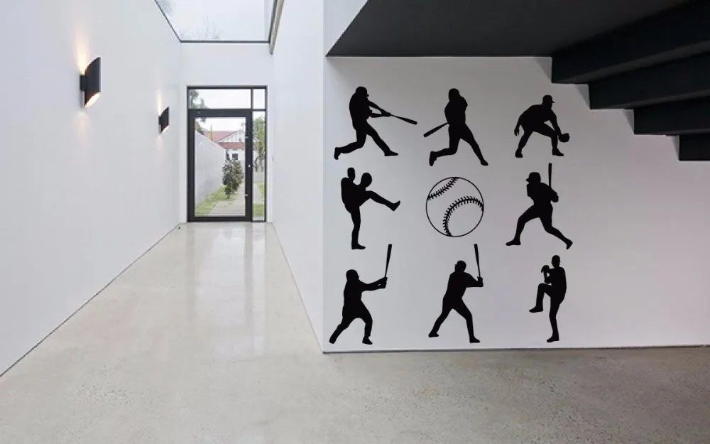 Фото YOYOYU Наклейка на стену бейсбольный набор съемный постер виниловое художественное