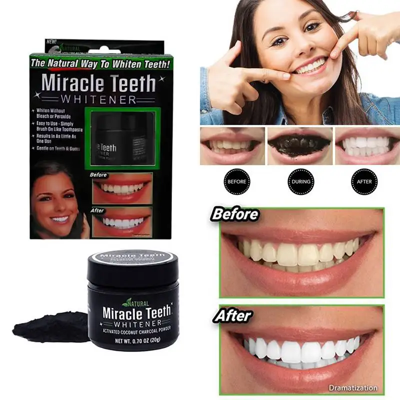 Black activated carbon Teeth Cleaning Powder Miracle Teeth Natural Activity Clean Tooth Powder White Bamboo Charcoal Dentifric 
Black activated carbon Teeth Cleaning Powder Miracle Teeth Natural Activity Clean Tooth Powder White Bamboo Charcoal Dentifric