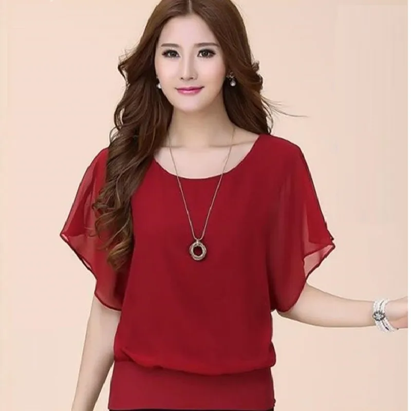 New Summer Style Women Shirts Vestido Fashion Plus Size Loose O-Neck Solid Batwing Sleeve Chiffon Shirt For Women Large Blouse
New Summer Style Women Shirts Vestido Fashion Plus Size Loose O-Neck Solid Batwing Sleeve Chiffon Shirt For Women Large Blouse