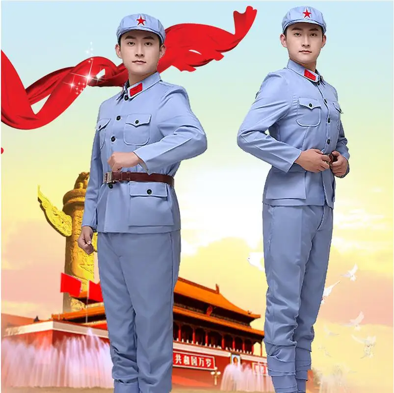 Unisex chinese red army Stage uniform adults chinese red army clothing gray military Chorus uniform Modern cosplay In Mao Years
Unisex chinese red army Stage uniform adults chinese red army clothing gray military Chorus uniform Modern cosplay In Mao Years