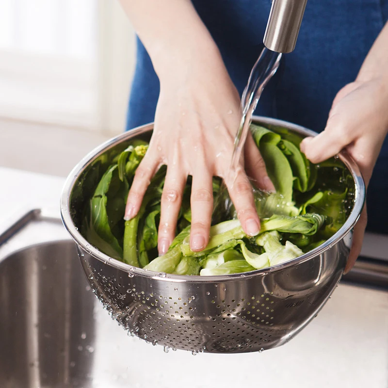 Reinforced Vegetable Washing Colander Fine Rice Food Strainer, Micro Perforated, with Handles Premium Kitchen Fine Mesh Sifter
Reinforced Vegetable Washing Colander Fine Rice Food Strainer, Micro Perforated, with Handles Premium Kitchen Fine Mesh Sifter