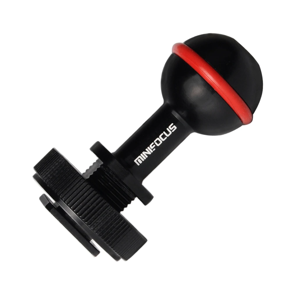 MINIFOCUS Cold Hot Shoe Ball Mount Arm Base Adapter Turnable for Diving Housing Arm System Underwater Photography
MINIFOCUS Cold Hot Shoe Ball Mount Arm Base Adapter Turnable for Diving Housing Arm System Underwater Photography