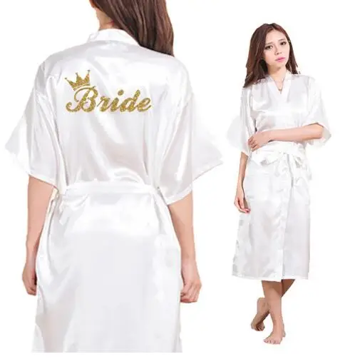 Bride Crown Team Bride Golden Glitter Print Long Section Kimono Robe Women Bachelorette Wedding Faux Silk Robe Free Shipping
Bride Crown Team Bride Golden Glitter Print Long Section Kimono Robe Women Bachelorette Wedding Faux Silk Robe Free Shipping
