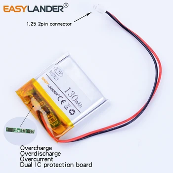 302323 3.7V 130mAh Rechargeable Li-Polymer Li-ion Battery For MP3 MP4 DVR GPS Bluetooth earphone JPRBT3030 032323 1.25 2pin plug
302323 3.7V 130mAh Rechargeable Li-Polymer Li-ion Battery For MP3 MP4 DVR GPS Bluetooth earphone JPRBT3030 032323 1.25 2pin plug
