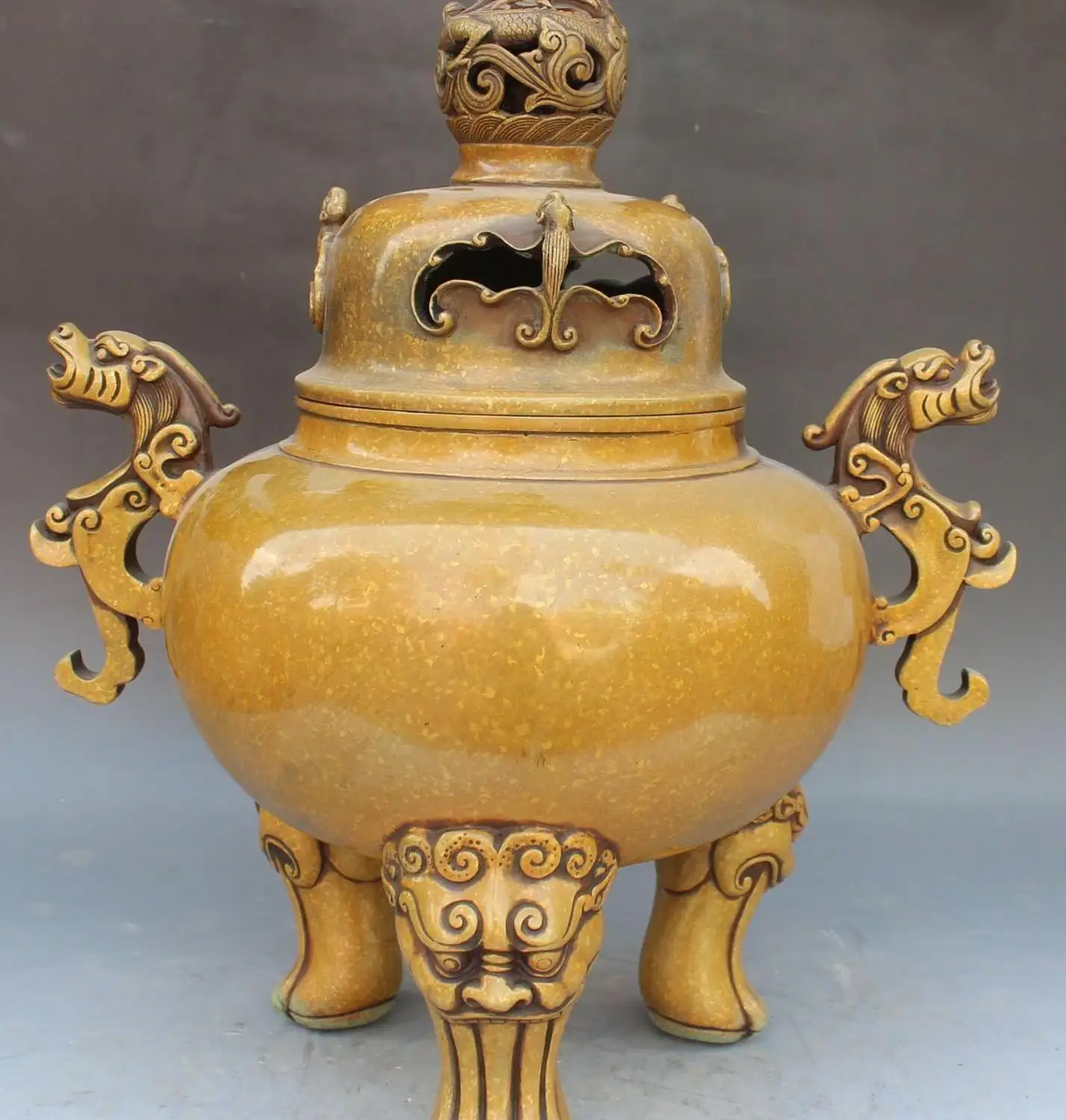 17"100% Pure Bronze Lion Dragon PiXiu Brave Troops Incense Burner Censer Statue
17"100% Pure Bronze Lion Dragon PiXiu Brave Troops Incense Burner Censer Statue