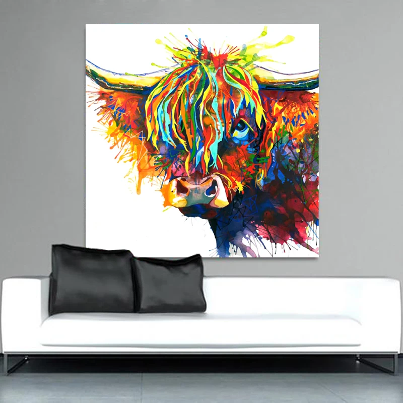 1 Piece Colorful Highland Cow Animal Oil Painting Canvas Art Print Poster Print For Living Room Wall Decorative Picture Unframed
1 Piece Colorful Highland Cow Animal Oil Painting Canvas Art Print Poster Print For Living Room Wall Decorative Picture Unframed