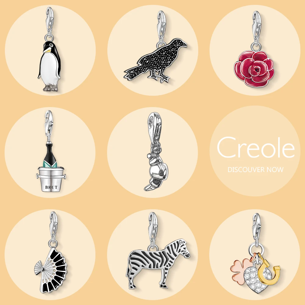Penguin Raven Rose Flower Brut Croissant Fan Zebra Lucky Charm Pendant,2019 New Fashion Trendy Jewelry 925 Sterling Silver Gift
Penguin Raven Rose Flower Brut Croissant Fan Zebra Lucky Charm Pendant,2019 New Fashion Trendy Jewelry 925 Sterling Silver Gift