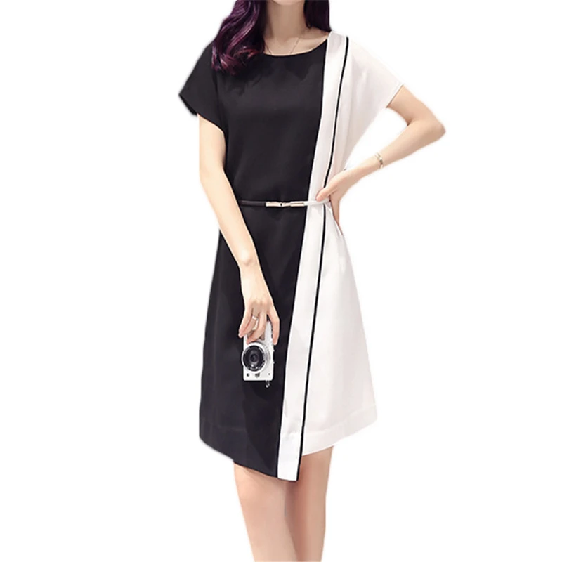 2018 Summer New Large Size Women's Clothes Korean White Black Splicing Short Sleeved Chiffon Dress Female Z613
2018 Summer New Large Size Women's Clothes Korean White Black Splicing Short Sleeved Chiffon Dress Female Z613