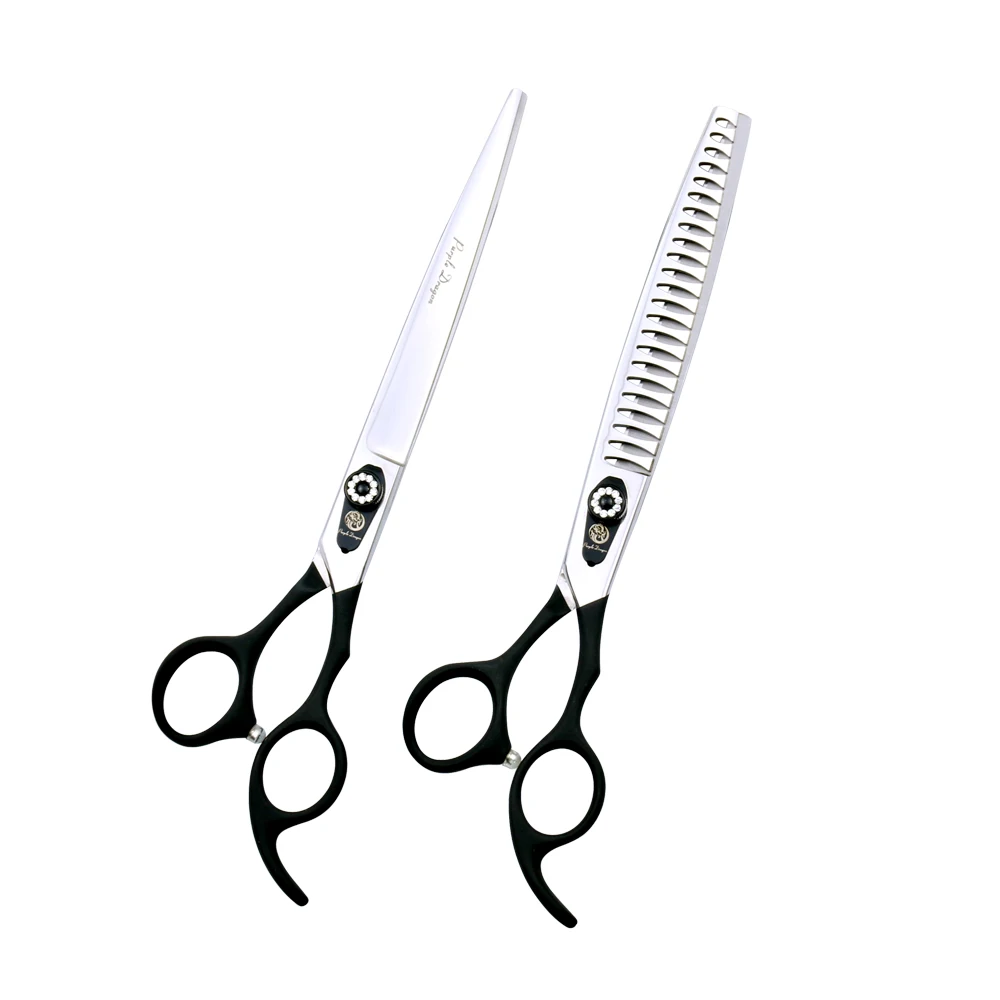 Purple Dragon 8 inch Cutting & Thinning Pet Shears Set Professional Grooming Tool Fish Bone Teeth Titanium Salon Scissors
Purple Dragon 8 inch Cutting & Thinning Pet Shears Set Professional Grooming Tool Fish Bone Teeth Titanium Salon Scissors
