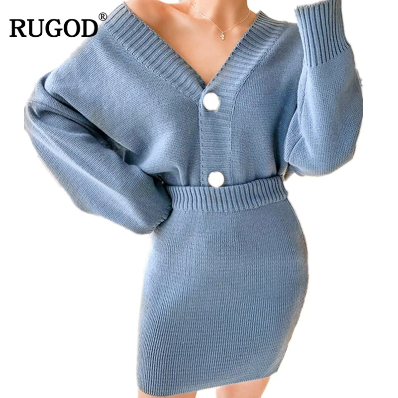 RUGOD 2019 New Winter Casual Style Knitted Solid V-Neck Full Sleeve Sweater and High Elastic Waist Skirt suits Two Piece Sweater
RUGOD 2019 New Winter Casual Style Knitted Solid V-Neck Full Sleeve Sweater and High Elastic Waist Skirt suits Two Piece Sweater