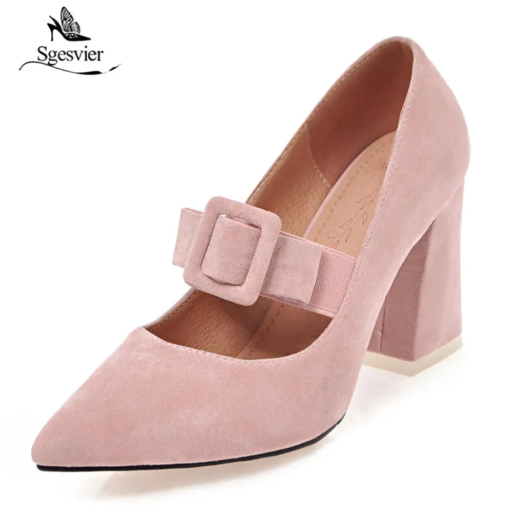 Sgesvier 2018 New Style Autumn Pointed Toe Pumps Thick Heel Flock Women Shoes Black Red Beige Pink High Heels Ladies Shoes B373
Sgesvier 2018 New Style Autumn Pointed Toe Pumps Thick Heel Flock Women Shoes Black Red Beige Pink High Heels Ladies Shoes B373