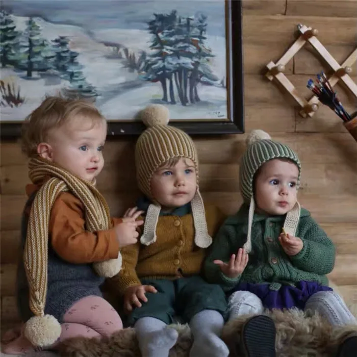 0-4 Years Winter Merino Wool Baby Hats Knit Stripe Fur Ball Beanie Toddler Kids Lovely Knit Crochet Warm Scarf
0-4 Years Winter Merino Wool Baby Hats Knit Stripe Fur Ball Beanie Toddler Kids Lovely Knit Crochet Warm Scarf