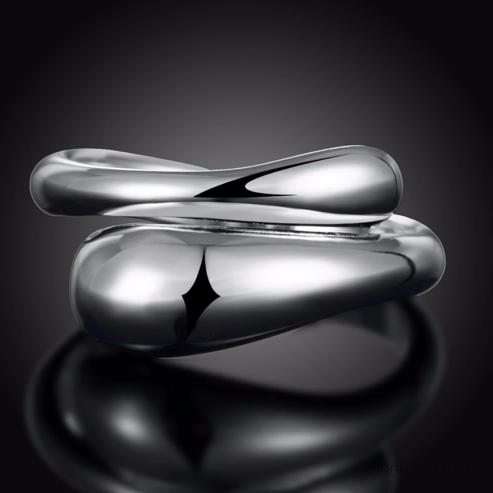 Женские серебряные кольца в виде капли воды регулируемые 925|Кольца| |