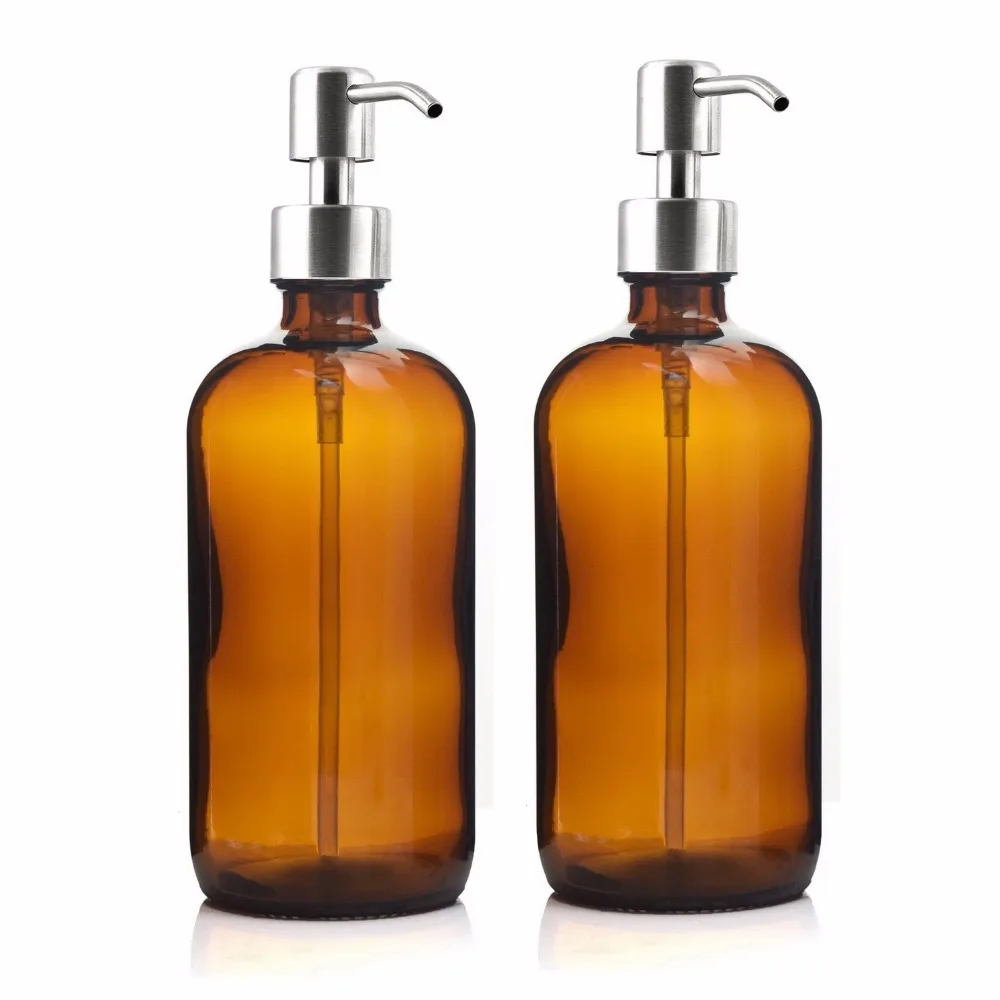 16 Oz Large 500ml Liquid Soap Dispenser Amber Glass Pump Bottle with Stainless Steel Lotion Pump for homemade lotions detergent
16 Oz Large 500ml Liquid Soap Dispenser Amber Glass Pump Bottle with Stainless Steel Lotion Pump for homemade lotions detergent