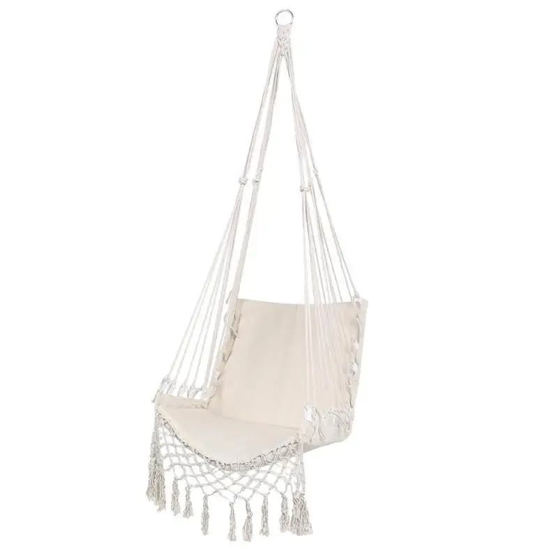 Nordic Style White Hammock Outdoor Indoor Garden Dormitory Bedroom Hanging Chair For Child Adult Swinging Single Safety Hammock
Nordic Style White Hammock Outdoor Indoor Garden Dormitory Bedroom Hanging Chair For Child Adult Swinging Single Safety Hammock