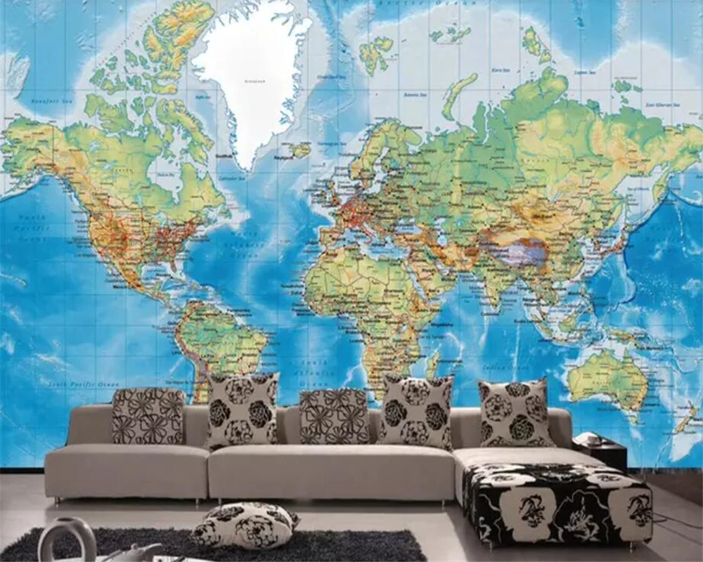 beibehang Custom HD World Map Photo Mural Wallpaper Living Room Decoration Modern Retro Design Wallpaper Children's room mural
beibehang Custom HD World Map Photo Mural Wallpaper Living Room Decoration Modern Retro Design Wallpaper Children's room mural