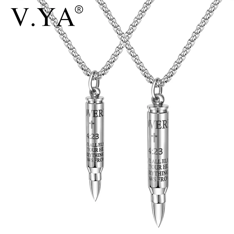 V.YA New Style Bullet Necklaces For Men & WomenCross & Bible Link Chain Stainless Steel 3 Colors Unscrewed Pendant For Male Gift
V.YA New Style Bullet Necklaces For Men & WomenCross & Bible Link Chain Stainless Steel 3 Colors Unscrewed Pendant For Male Gift