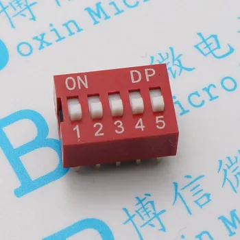 5 p 2.54 5 pin dial the code switch Flat dial switch is red