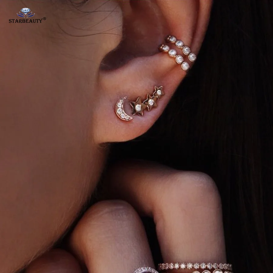Starbeauty 4 pcs/lot Cute Crystal Moon Star Ear Piercing Jewelry Fake Piercing Nose Ring Faux Piercing oreille Fake Earrings
Starbeauty 4 pcs/lot Cute Crystal Moon Star Ear Piercing Jewelry Fake Piercing Nose Ring Faux Piercing oreille Fake Earrings