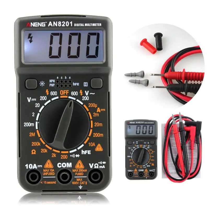 Portable Mini Digital Multimeter 1999 Counts Meter Pocket Size Backlight AC/DC Ammeter Voltmeter Ohm Electrical Tester
Portable Mini Digital Multimeter 1999 Counts Meter Pocket Size Backlight AC/DC Ammeter Voltmeter Ohm Electrical Tester