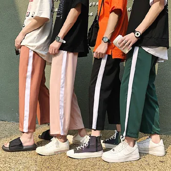 2019 Summer Men Casual Loose Solid Color Side Stripe Joggers Sweatpants Elastic Waist Bound Feet Straight Motion Trousers M-2XL
2019 Summer Men Casual Loose Solid Color Side Stripe Joggers Sweatpants Elastic Waist Bound Feet Straight Motion Trousers M-2XL