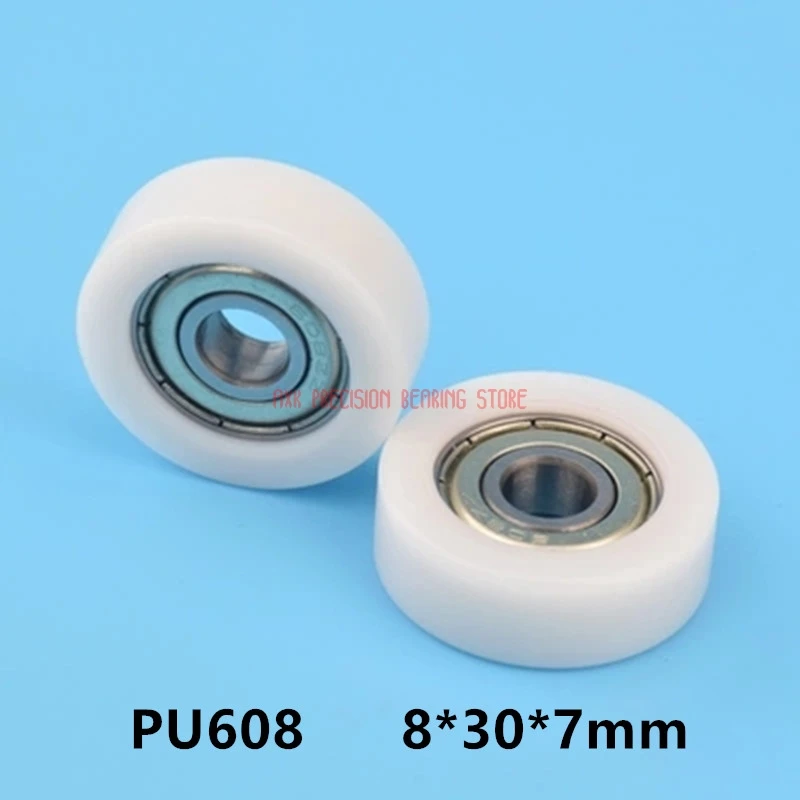 

Plastic bearing nylon wheel roller pulley10 pcs U Nylon plastic Embedded 608 Groove Ball Bearings 8*30*7mm Guide Pulley