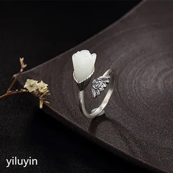 KJJEAXCMY boutique jewelry S925 pure silver lotus natural Hetian jade white jade magnolia flower opening personality female ring
KJJEAXCMY boutique jewelry S925 pure silver lotus natural Hetian jade white jade magnolia flower opening personality female ring