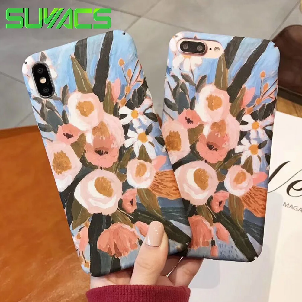 SUYACS Phone Case For iPhone 6 6S 7 8 Plus X XR XS MAX Cute Painting Flower Pattern Matte Fosted Hard PC Graphic Case Cover
SUYACS Phone Case For iPhone 6 6S 7 8 Plus X XR XS MAX Cute Painting Flower Pattern Matte Fosted Hard PC Graphic Case Cover