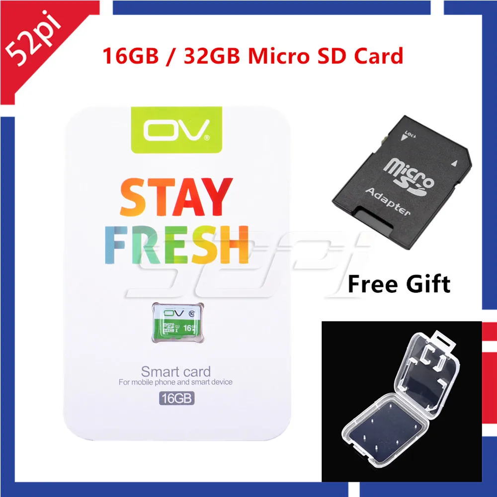 52Pi OV Original 16GB / 32GB Class 10 Micro SD Memory TF Card 80MB/s High Speed for Raspberry Pi / PC / Tablet / Phone / Car DVR
52Pi OV Original 16GB / 32GB Class 10 Micro SD Memory TF Card 80MB/s High Speed for Raspberry Pi / PC / Tablet / Phone / Car DVR