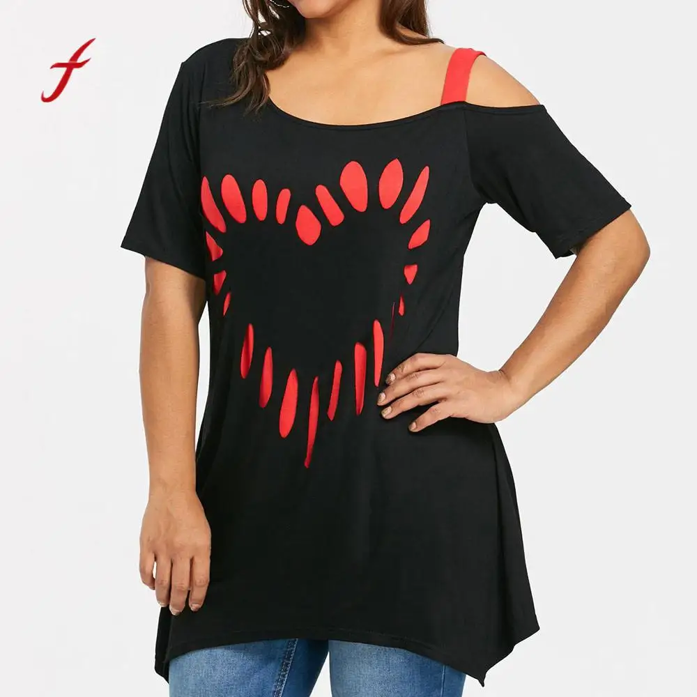Large Size Women Love Print Shirt Short Sleeve Casual Shirt Tops Female Plus Size Irregular Off Shoulder Sexy Pullover T-shirt
Large Size Women Love Print Shirt Short Sleeve Casual Shirt Tops Female Plus Size Irregular Off Shoulder Sexy Pullover T-shirt