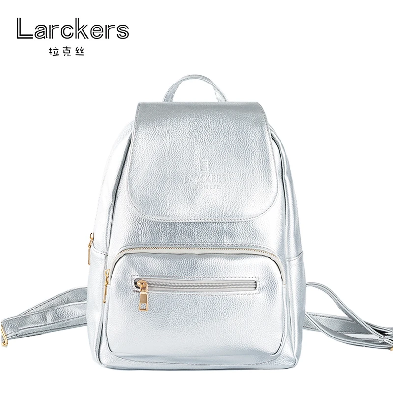Larckers Brand Hot Sale Simple Fashion Pu Women Backpack Silver Metal Color Solid Casual Bag Women Satchel Portable backpack
Larckers Brand Hot Sale Simple Fashion Pu Women Backpack Silver Metal Color Solid Casual Bag Women Satchel Portable backpack
