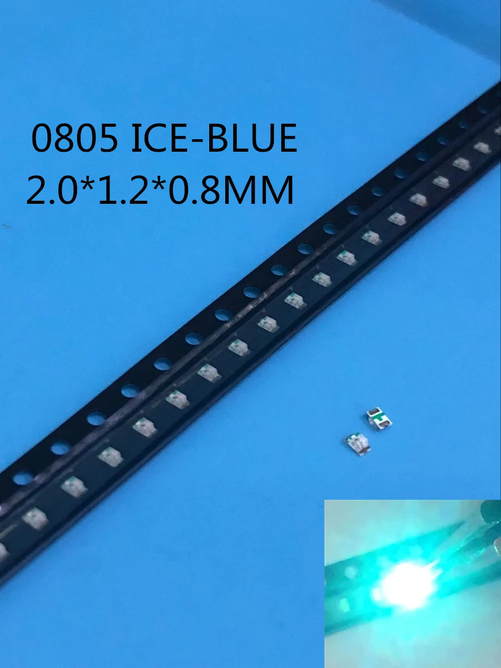 50 шт. 2 0*1 25 * 0.mm SMD 0805 2012 светло-голубой цвет светодиодный 3 0-3 V 490-493NM 200-300MCD