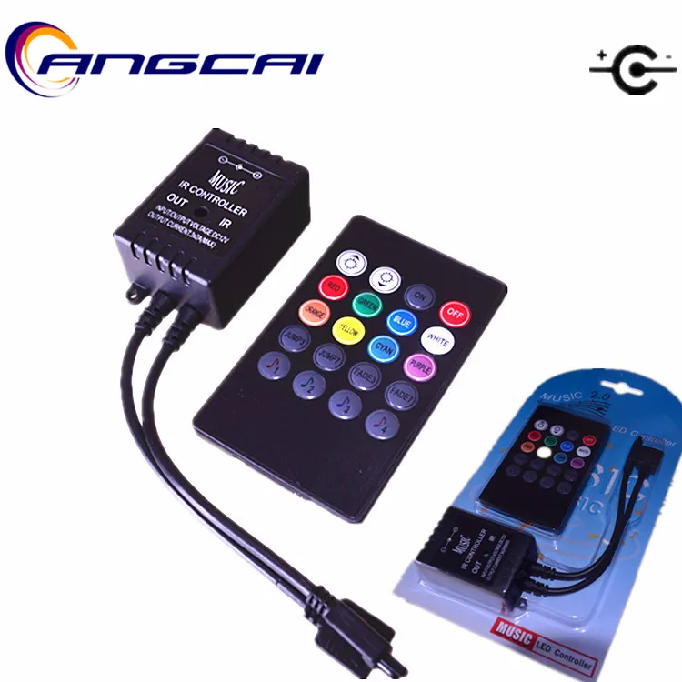 Angcai 20 KEYS Music activated Remote IR Controller Sound Sensor For 3014 3528 2835 5050 RGB LED Strip Light DC5.5*2.1MM 12V 6A
Angcai 20 KEYS Music activated Remote IR Controller Sound Sensor For 3014 3528 2835 5050 RGB LED Strip Light DC5.5*2.1MM 12V 6A