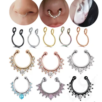 1Pc 10mm Zircon Fake Septum Piercing Nose Ring Hoop nose For Girl Men Faux Body Clip Rings non Body Jewelry Non-Pierced
1Pc 10mm Zircon Fake Septum Piercing Nose Ring Hoop nose For Girl Men Faux Body Clip Rings non Body Jewelry Non-Pierced