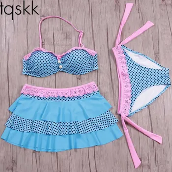 TQSKK 2019 Retro Halter Top Push Up Bikinis Dress Swimsuit Female Swimwear Women Sexy Bikini Set Bathing Suits Solid Dot Biquini
TQSKK 2019 Retro Halter Top Push Up Bikinis Dress Swimsuit Female Swimwear Women Sexy Bikini Set Bathing Suits Solid Dot Biquini