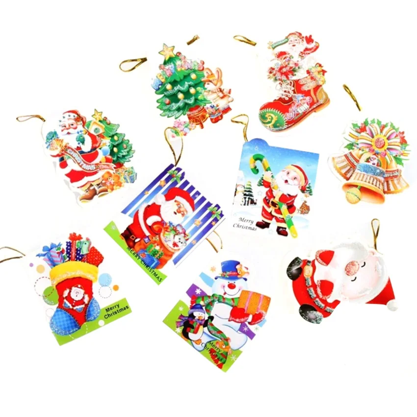 Image 12pcs Random Pattern Christmas Gift Papper Toys Card Cheap Price Wholesale