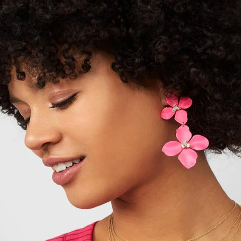 5 colors flower drop earrings long tassel painting handmade pink dangle earrings for women
5 colors flower drop earrings long tassel painting handmade pink dangle earrings for women