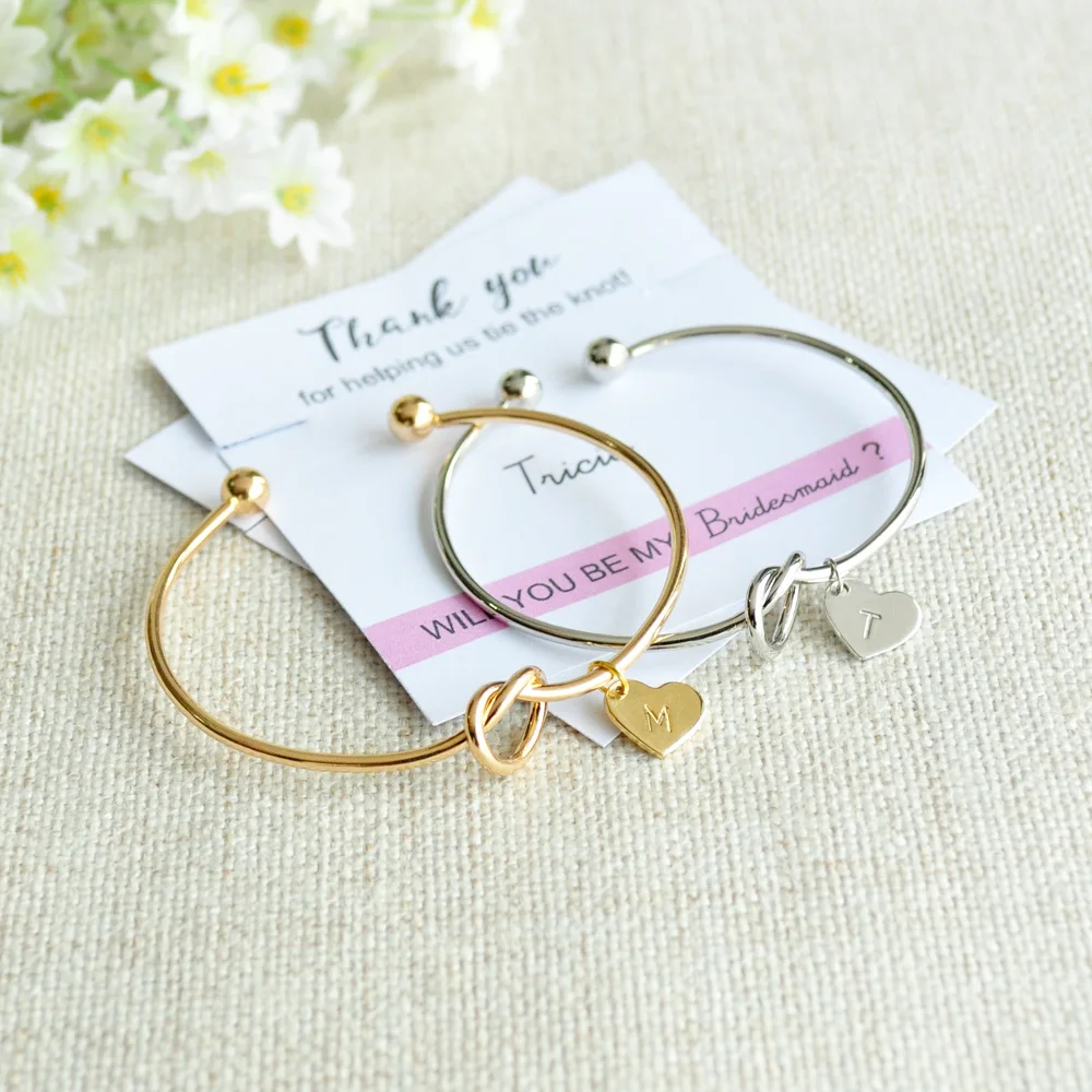 Personalized Monogram Bridesmaid Proposal Will You Be My Bridesmaid Gift bracelet Initials Knot Bracelet
Personalized Monogram Bridesmaid Proposal Will You Be My Bridesmaid Gift bracelet Initials Knot Bracelet