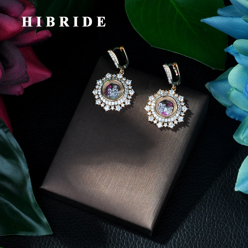 

HIBRIDE Super Luxury AAA Cubic Zirconia Statement Drop Earrings for Women Bridal Earring Jewelry Accessories Bijoux Femmel E-64