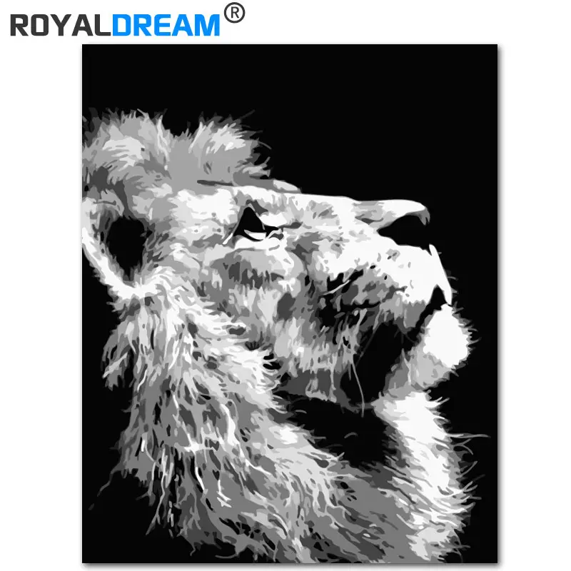 ROYALDREAM Black And White Lion Animals Diy Digital Painting By Numbers Modern Wall Art Picture For Home Wall Artwork
ROYALDREAM Black And White Lion Animals Diy Digital Painting By Numbers Modern Wall Art Picture For Home Wall Artwork