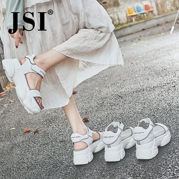 JSI Stylish Round Toe Women Sandals Casual Outside Low Heel Shoes Summer Fashion Comfortable Basic Solid Ladies Sandals JO228