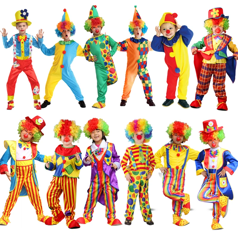 Cosplay magic clown suit costumes Children do strange clown dress up clothes free shipping
Cosplay magic clown suit costumes Children do strange clown dress up clothes free shipping