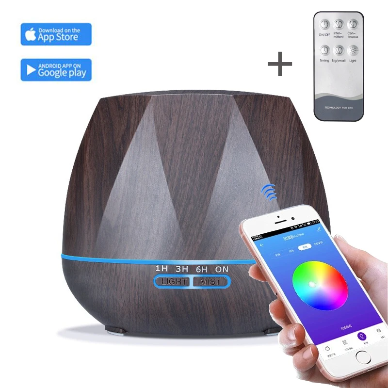 550ML APP Control Aromatherapy Diffuser Ultrasonic Air Humidifier With Wood Grain Essential Oil Aroma Diffuser For Home Office 
550ML APP Control Aromatherapy Diffuser Ultrasonic Air Humidifier With Wood Grain Essential Oil Aroma Diffuser For Home Office