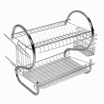 New 2 TIER CHROME PLATE DISH CUTLERY CUP DRAINER RACK DRIP TRAY PLATES HOLDER
New 2 TIER CHROME PLATE DISH CUTLERY CUP DRAINER RACK DRIP TRAY PLATES HOLDER