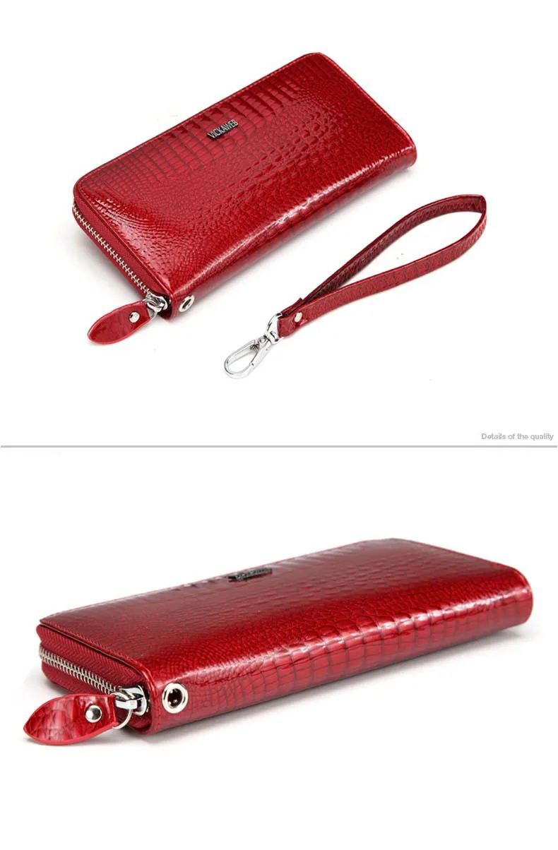 VICKAWEB Wristlet Wallet Purse Genuine Leather Wallet Female Long Zipper Women Wallets Card Holder Clutch Ladies Wallets 2017-20170908_011745_013