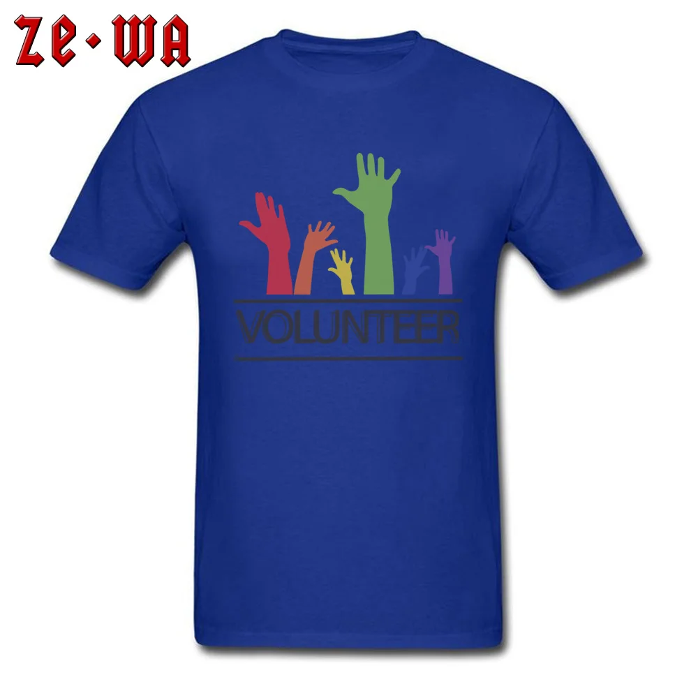 volunteer 1888823_960_720 100% Cotton Fabric T-Shirt for Men Short Sleeve T Shirt Popular ostern Day Crewneck Tops Tees Print volunteer 1888823_960_720 blue